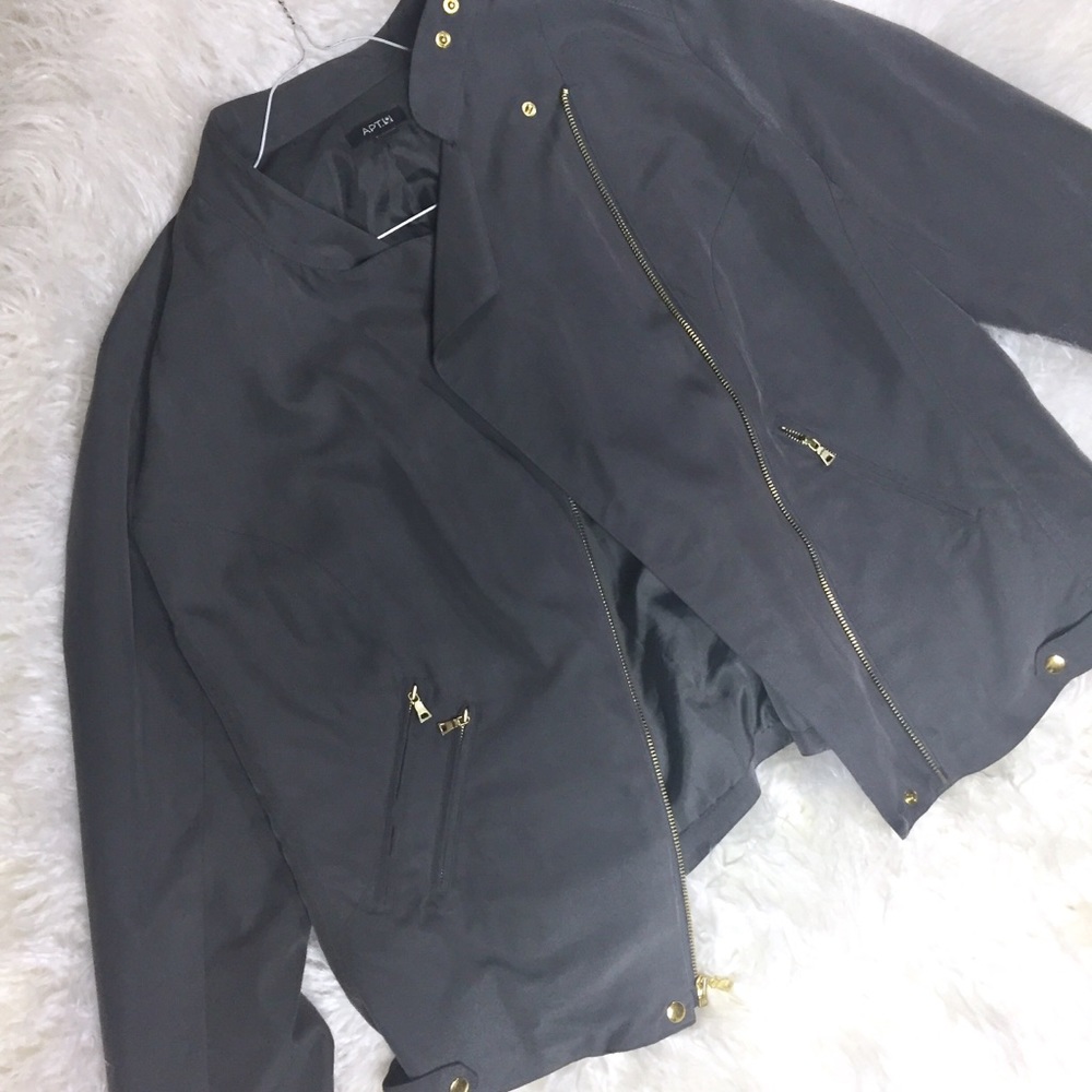 Grey Lightweight Jacket with Gold Hardware XL